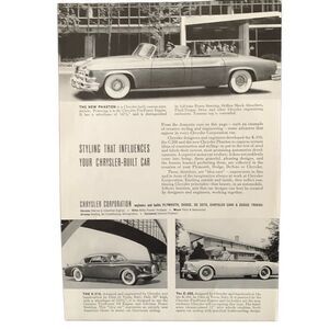 Vintage 1952 Chrysler Styling That Influences Ad Advertisement